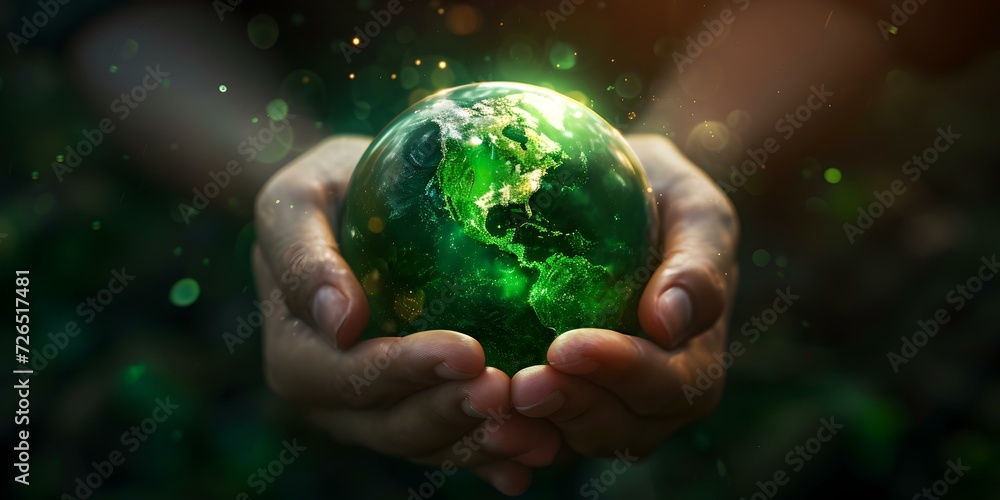 Hands cradling a glowing earth, symbolizing care and protection. environmentally themed composition with a serene, hopeful vibe. ideal for earth day promotions. AI Hands cradling a glowing earth, symbolizing care and protection. environmentally themed composition with a serene, hopeful vibe. ideal for earth day promotions. AI