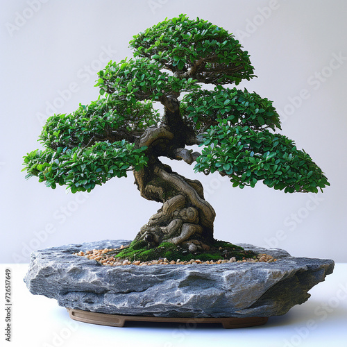 bonsai tree on stones photo