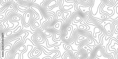 Abstract design with Seamless pattern with lines Topographic map. geographic mountain relief. Retro topographic map. geographic contour map paper texture. terrain path isolated on a white background. 