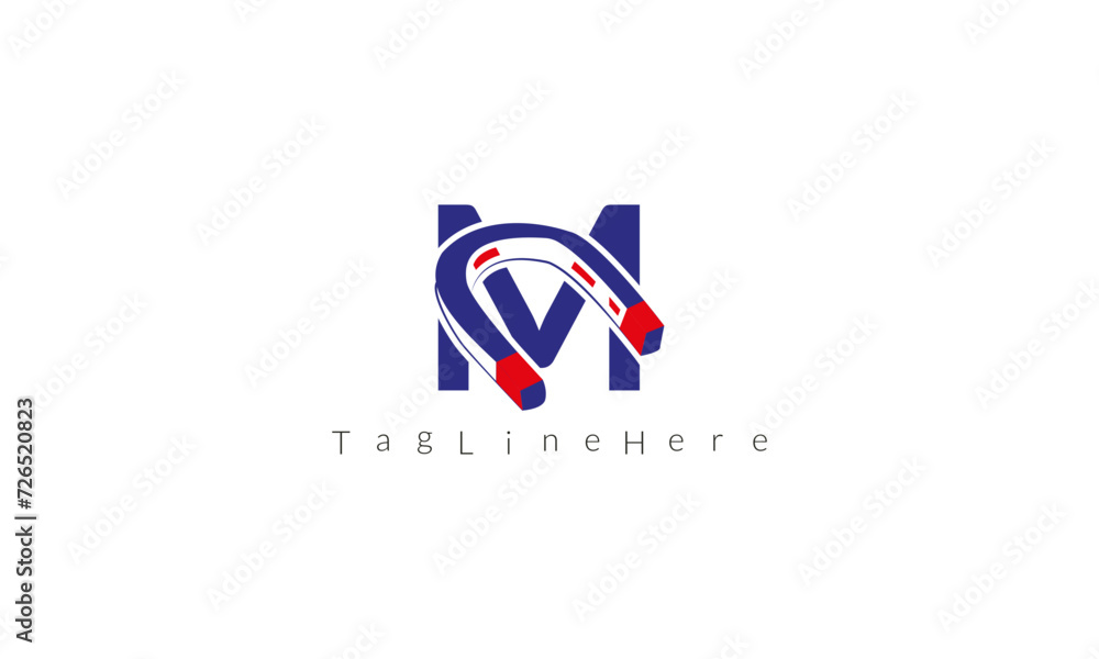 M letter and Magnet logo template design. Vector illustration M letter and Magnet logo template design. Vector illustration