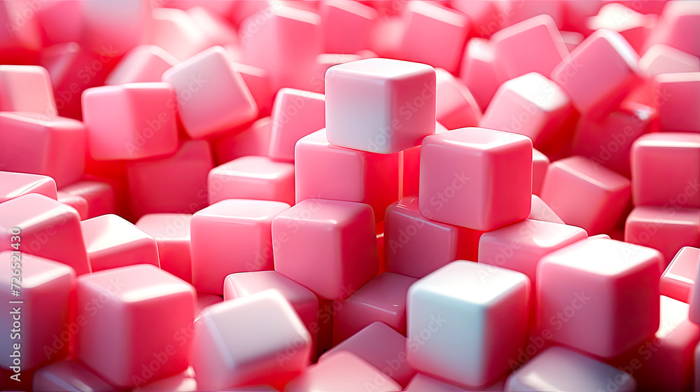 Soft Pink Cubes Close-Up Soft Pink Cubes Close-Up