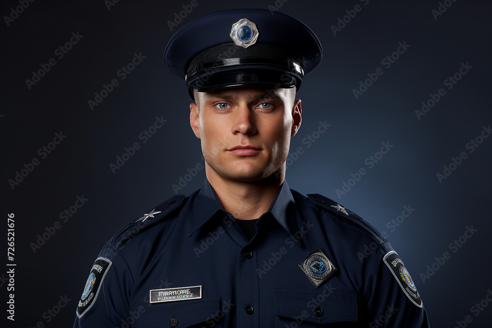 Young man woman working as police officer or cop closeup portrait blurred city background Generative AI Young man woman working as police officer or cop closeup portrait blurred city background Generative AI