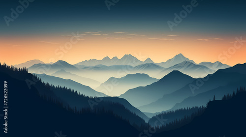 Aerial view of mountain peaks, mountain aerial photography PPT background illustration