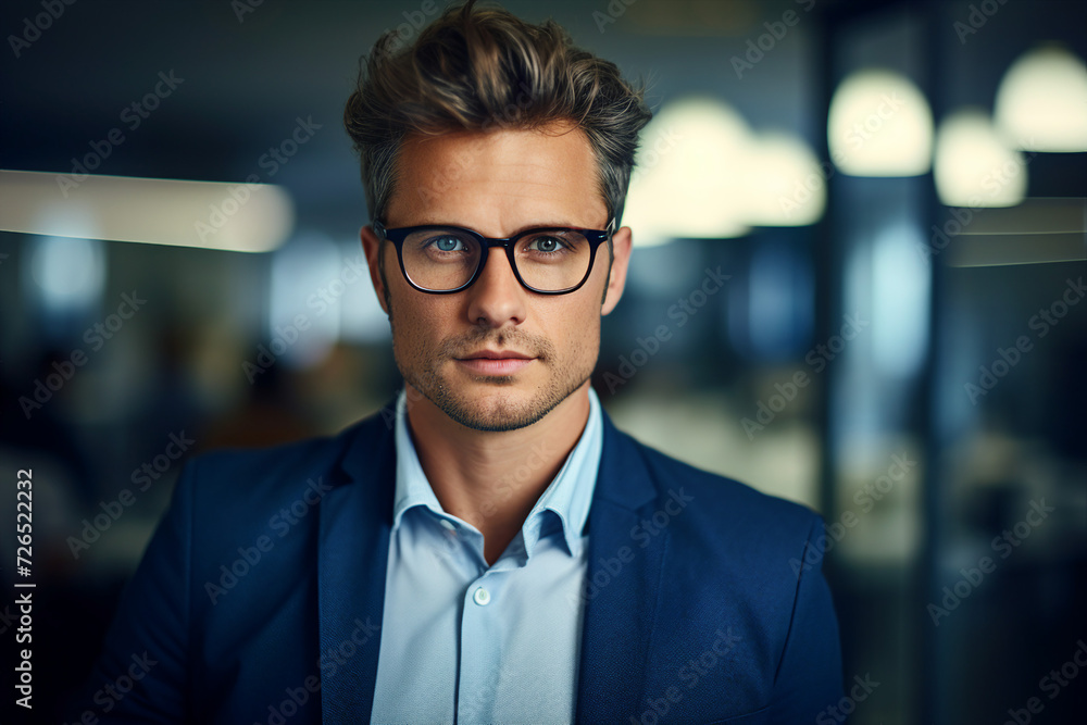 Fototapeta premium Professional workers at workspace office managers confident successful people Generative AI