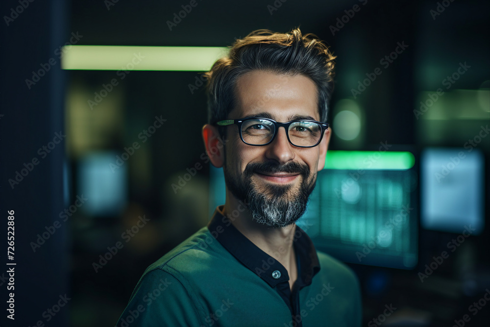 Experienced hacker in action breaking software protection server code Generative Ai image pic Experienced hacker in action breaking software protection server code Generative Ai image pic