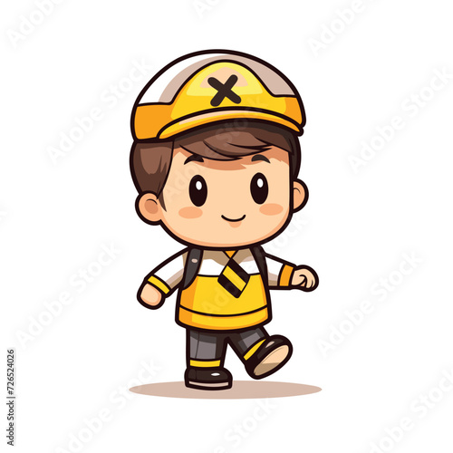 Cute Cute Boy Worker Cartoon Mascot Character Vector Illustration