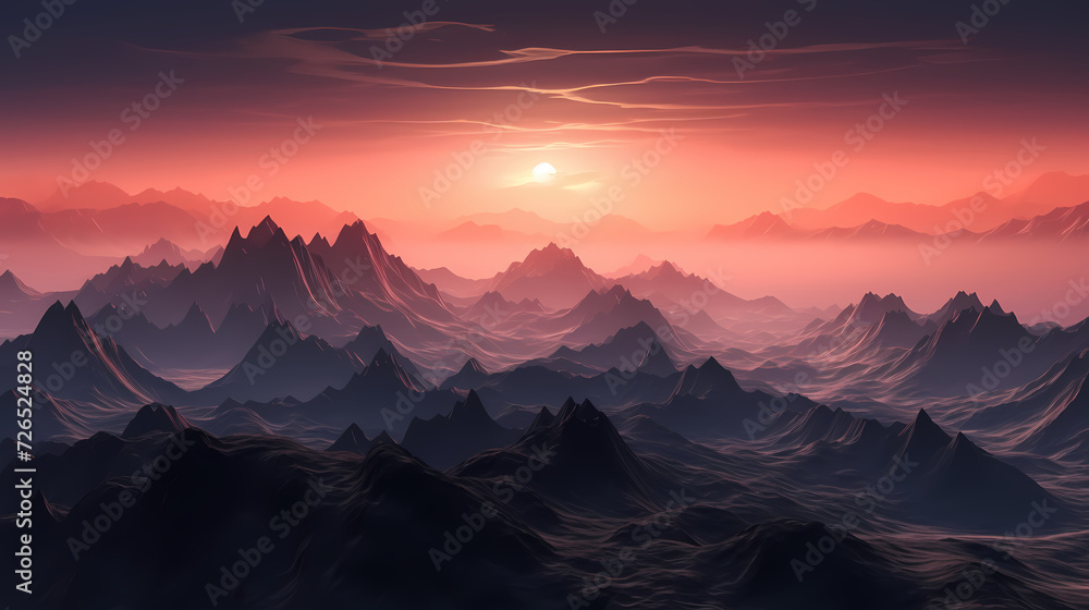 Aerial view of mountain peaks, mountain aerial photography PPT background illustration Aerial view of mountain peaks, mountain aerial photography PPT background illustration