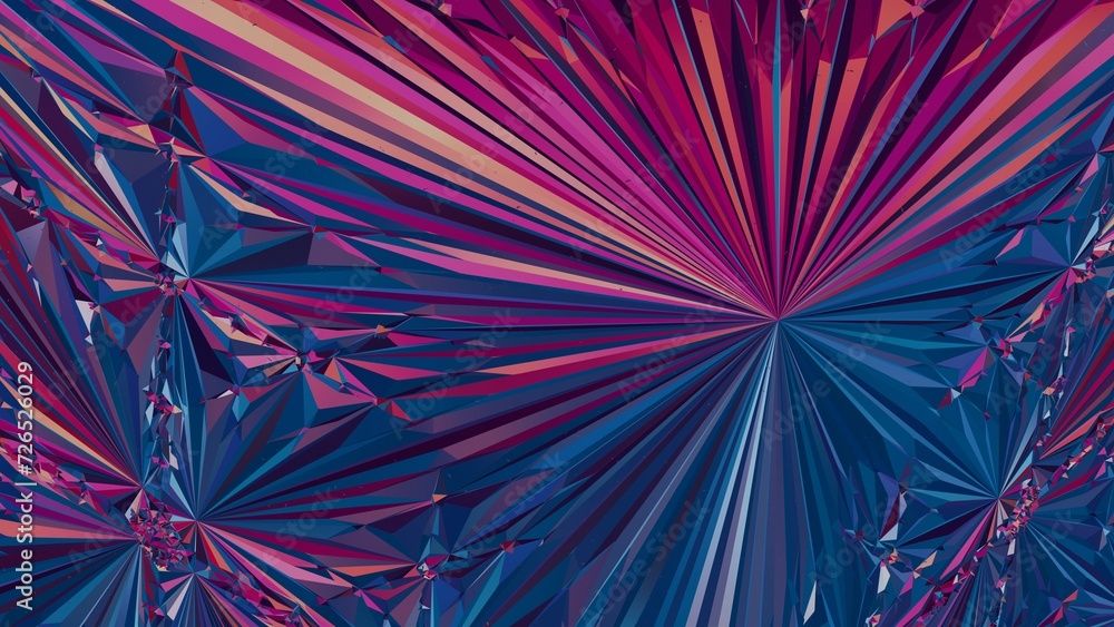 Obraz premium 3D holographic fractal background featuring a spectrum of colors and an intriguing animation, creating a visually captivating and complex display
