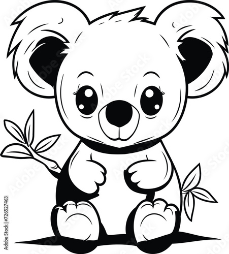 Cute Koala Cartoon Mascot Character - Coloring Book
