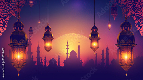 An image for a wall banner with a Ramadan theme