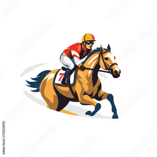 Horse race jockey icon vector Illustration on a white background