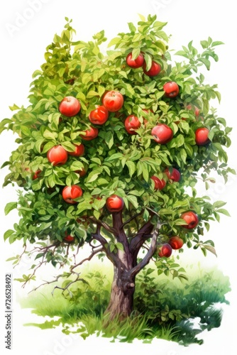 A Drawing of a Tree With Apples