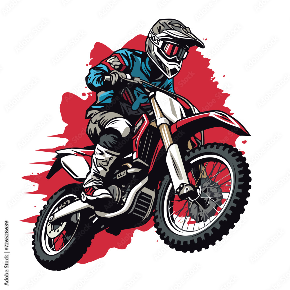 Motocross rider on a motorcycle. Vector illustration of a motorcycle.