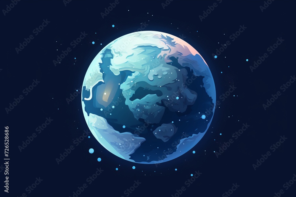 Blue Earth With Stars in Background