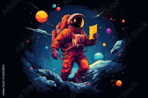 Astronaut Walking Through Space © Vit