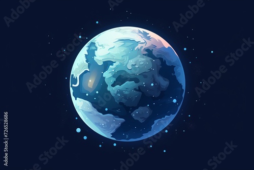 Blue Earth With Stars in Background © Vit
