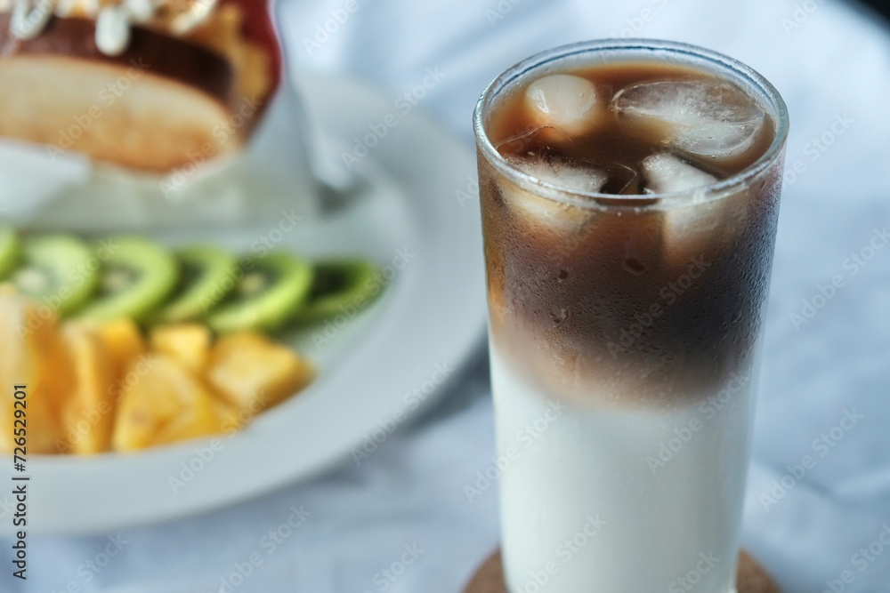glass of ice coffee