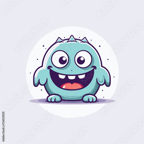 Cute cartoon monster character. Vector illustration. Flat design style.