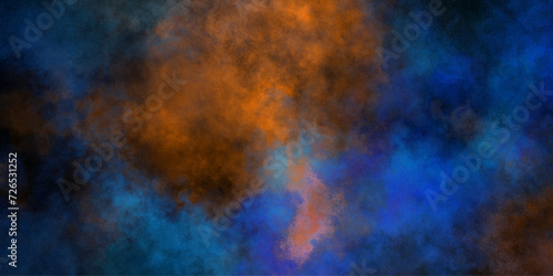 Orange Blue fog effect,brush effect cloudscape atmosphere canvas element realistic fog or mist cumulus clouds.smoky illustration soft abstract,gray rain cloud.realistic illustration.reflection of neon © mr vector