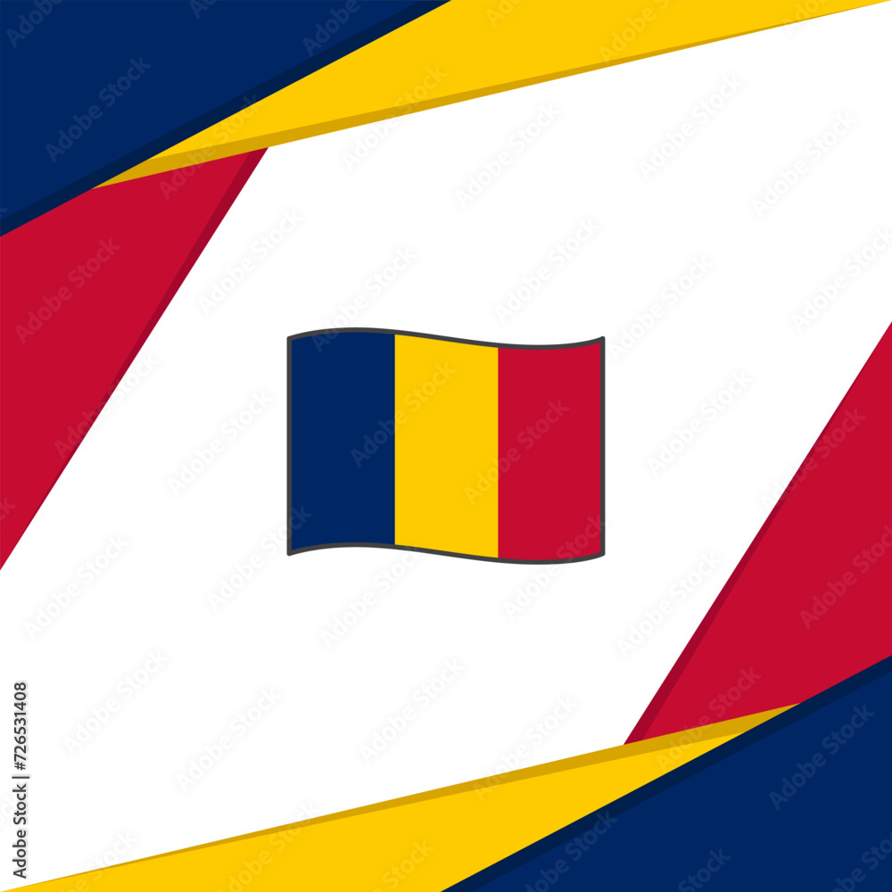 Fototapeta premium Chad Flag Abstract Background Design Template. Chad Independence Day Banner Social Media Post. Chad
