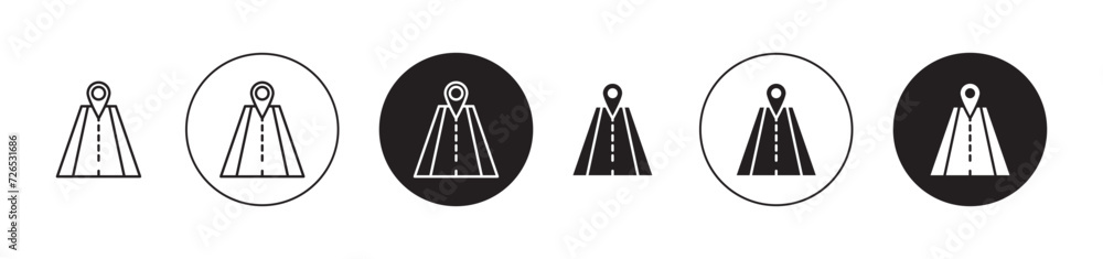 Navigation Road Trip Vector Illustration Set. Travel City Map Adventure Sign in Suitable for Apps and Websites UI Design Style. - obrazy, fototapety, plakaty 