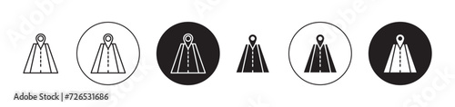 Navigation Road Trip Vector Illustration Set. Travel City Map Adventure Sign in Suitable for Apps and Websites UI Design Style.