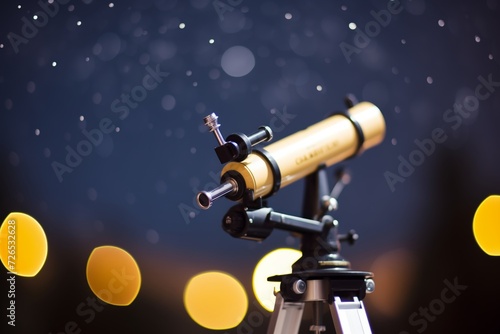 astronomical telescope eyepiece on starry night backdrop