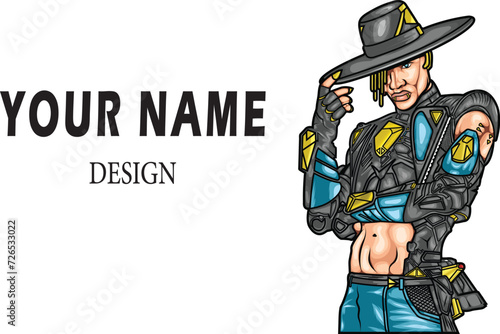 "Steel Wrangler: Cybernetic Cowboy"
"Futuristic Frontier Rider"
"Techno Trails: The Cyborg Outlaw"
"Digital Desperado on Neon Range"
"Circuit Saddle: Cyberpunk Cowboy"
"Binary Bronco: High-Tech Gunsli