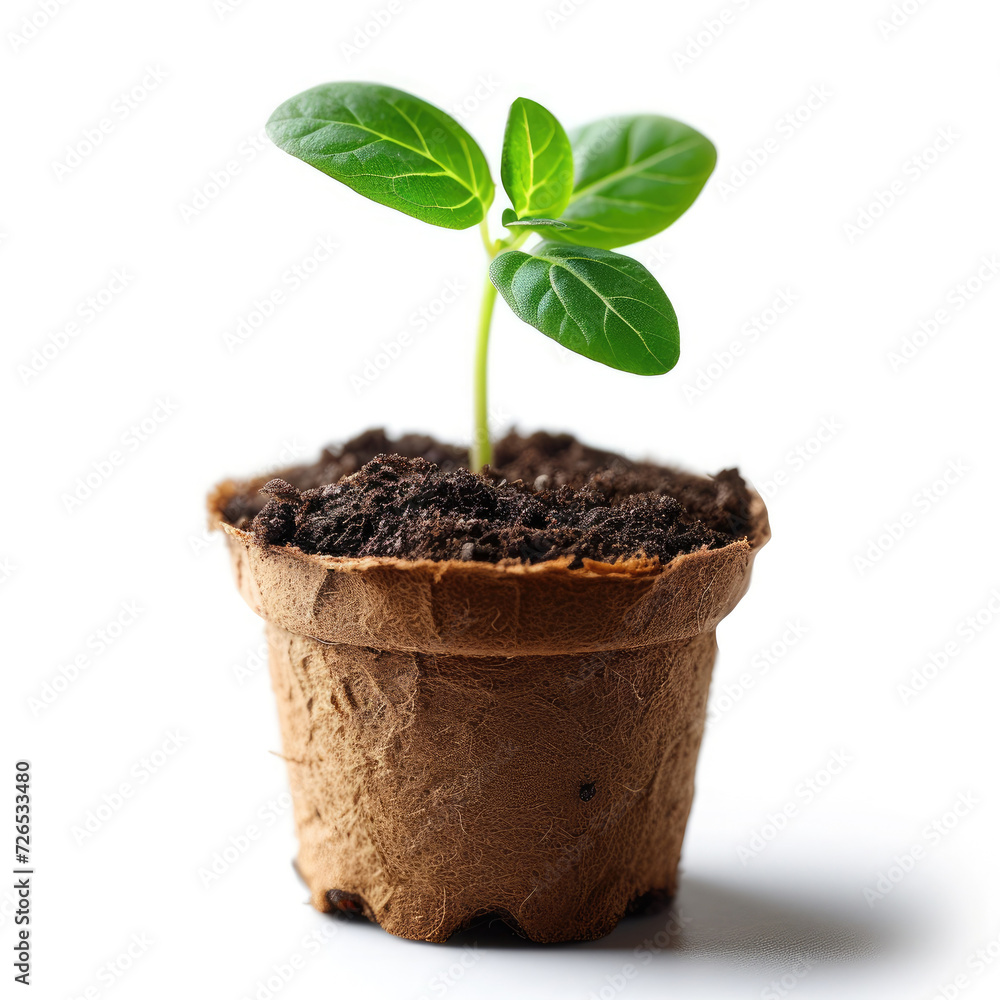 New Life Sprouting in Soil: Young Plant Grows in a Pot, Symbolizing Growth and Nature's Renewal in Gardening New Life Sprouting in Soil: Young Plant Grows in a Pot, Symbolizing Growth and Nature's Renewal in Gardening