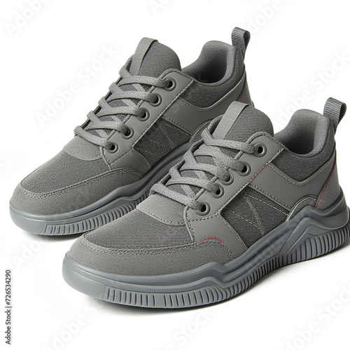Gray sneakers isolated on a white background