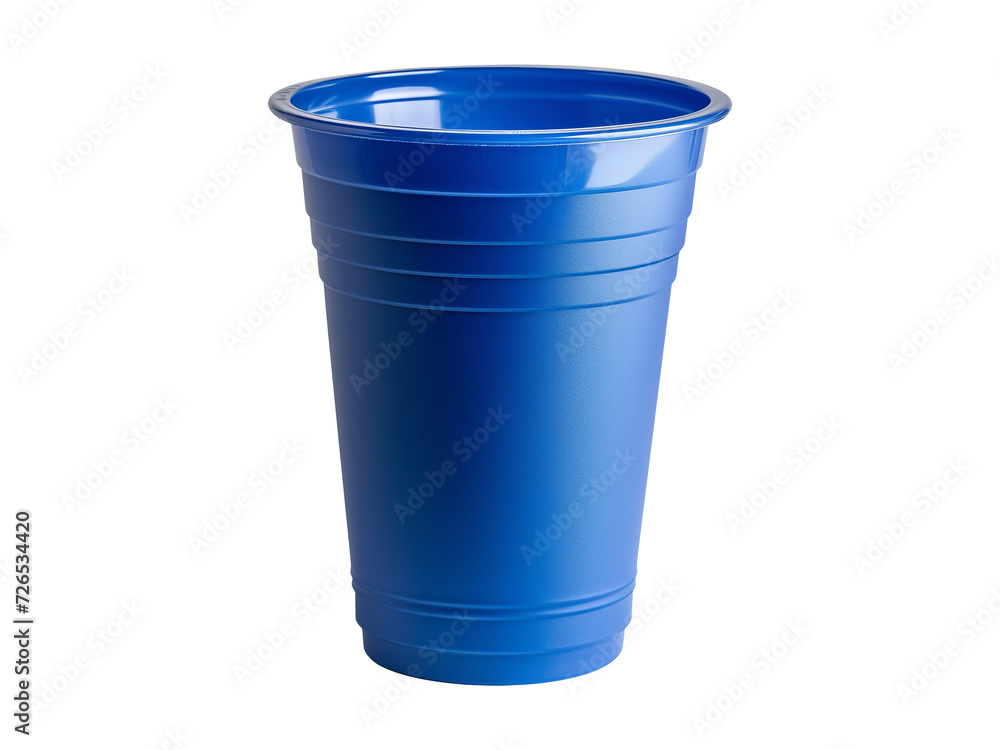Blue plastic cup isolated on transparent or white background, png Blue plastic cup isolated on transparent or white background, png