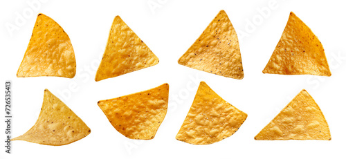 Tortilla chips isolated on transparent or white background background, png photo