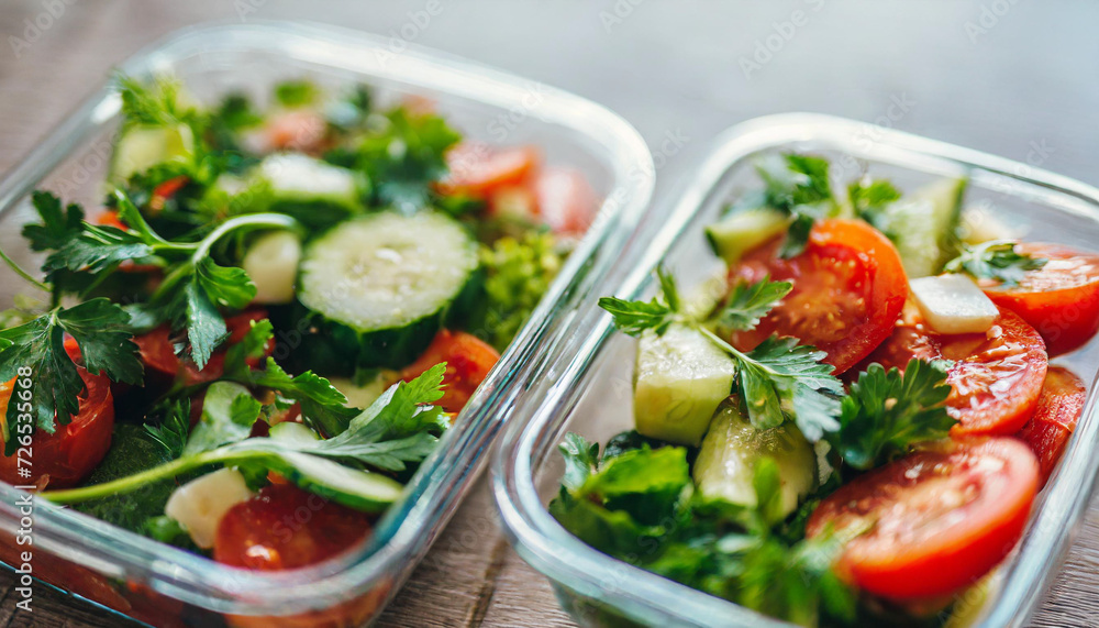 healthy vegan dishes in glass containers, showcasing freshness with raw vegetables, embodying nutritious and colorful plant-based lifestyle healthy vegan dishes in glass containers, showcasing freshness with raw vegetables, embodying nutritious and colorful plant-based lifestyle