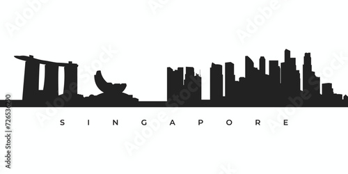 Singapore city skyline silhouette illustration