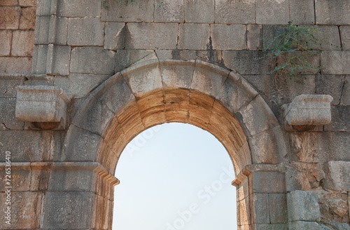 Ancient historical arch ruins in the ancient City in Turkey