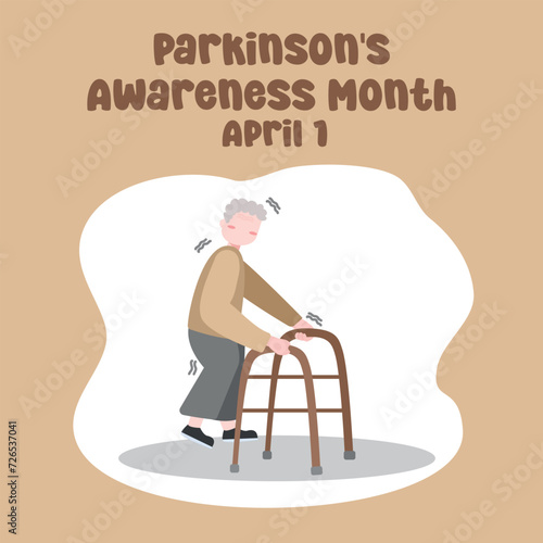 Wallpaper Mural vector graphic of Parkinson's Awareness Month ideal for Parkinson's Awareness Month celebration. Torontodigital.ca