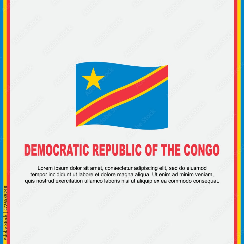 Democratic Republic Of The Congo Flag Background Design Template. Democratic Republic Of The Congo Independence Day Banner Social Media Post. Cartoon Democratic Republic Of The Congo Flag Background Design Template. Democratic Republic Of The Congo Independence Day Banner Social Media Post. Cartoon