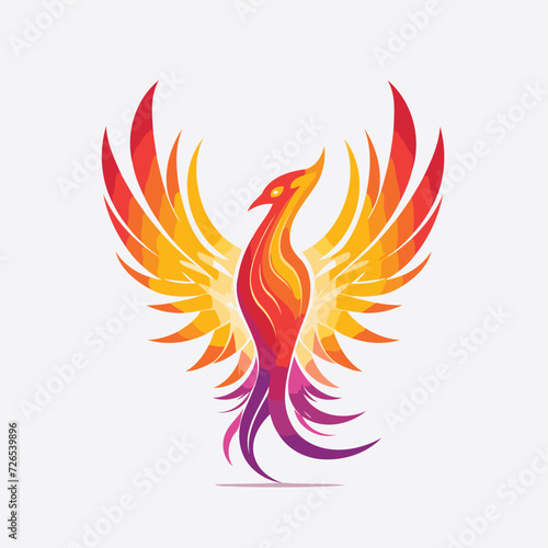 Phoenix bird logo vector icon design. Phoenix bird logo design template.