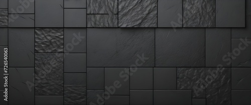 Carbon texture 3d tiles aligned. Abstract background wallpaper. Ascetic web banner. Generative AI © Janis