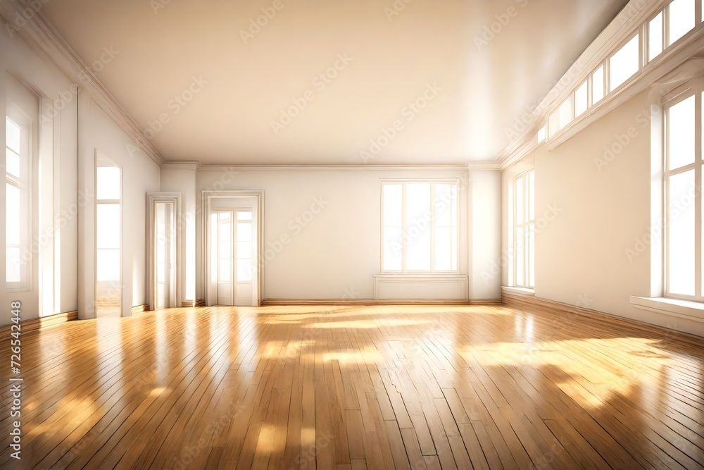 Obraz premium empty room with windows