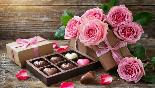 Chocolate and roses on Valentine's Day © Mikel Cordero