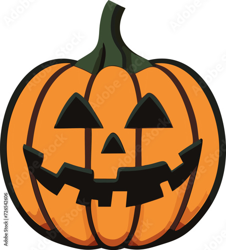 jack o lantern simple halloween cartoon pumpkin vector icon