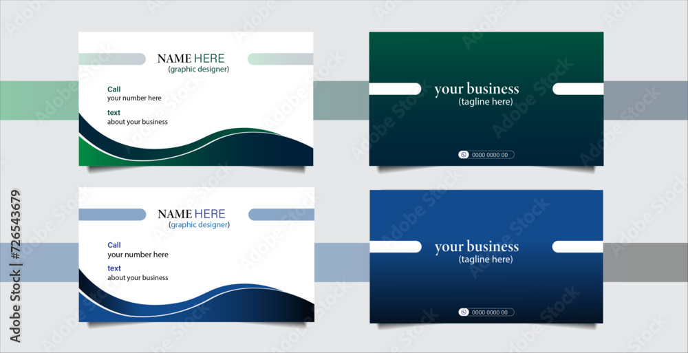new modern professional visiting card design with 3 colors