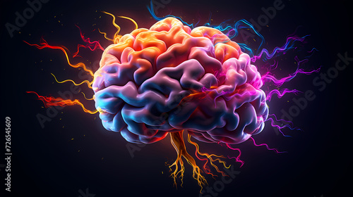 Creative human brain concept, creative light bulb background © Derby