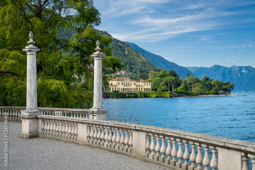 Distant view of Villa Melzi  Bellagio at Lake Como  Italy