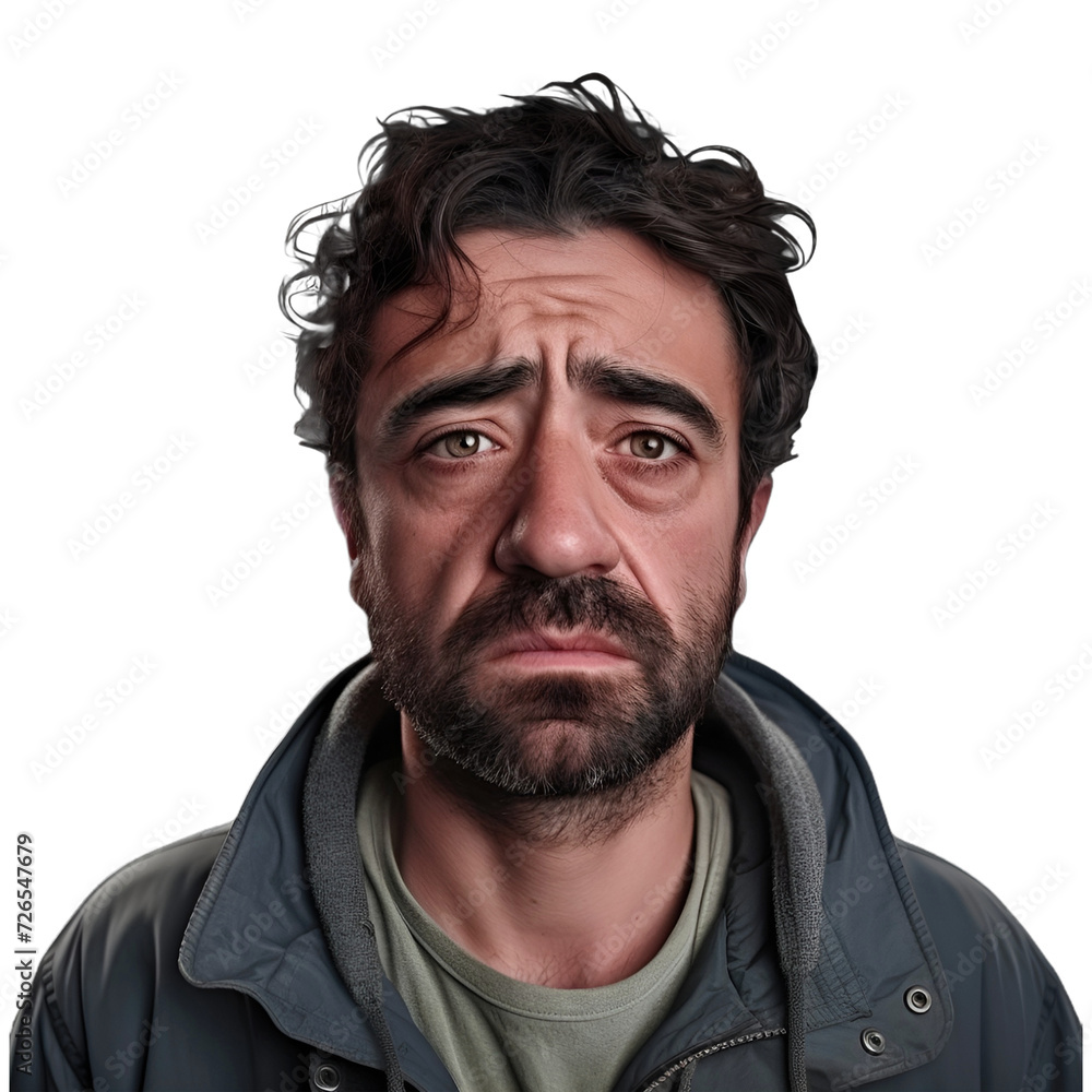 Man with sad facial expression png image Man with sad facial expression png image