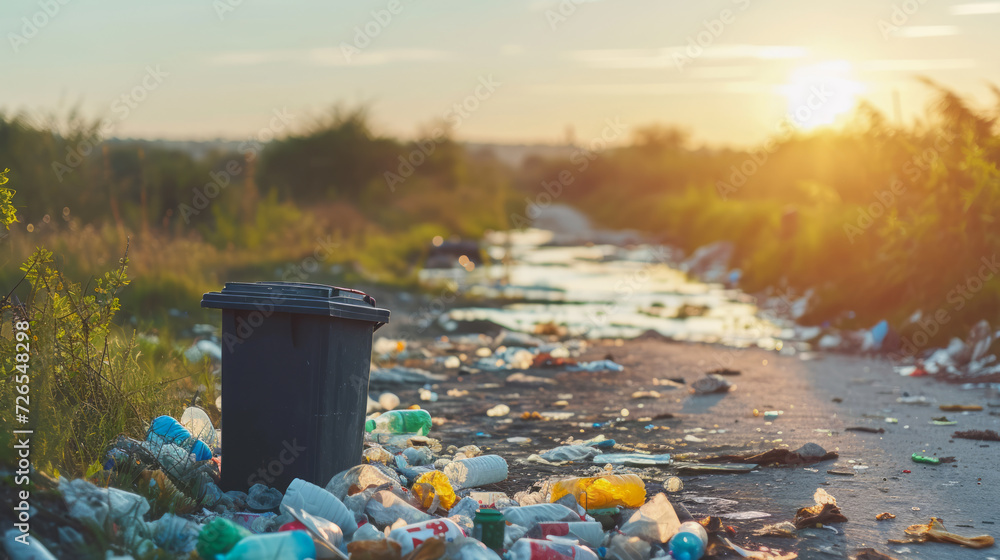 Fototapeta premium Garbage in the street