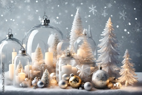 christmas tree and snow decoration