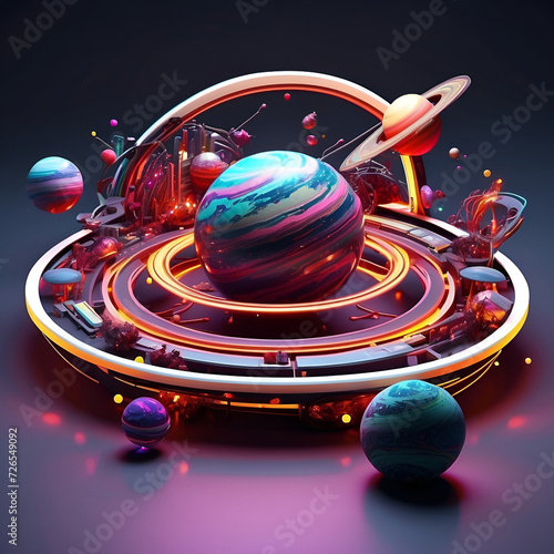 Planets and glaxy illustration photo