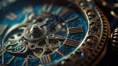 Aged pocket watch great for design backdrop. generative AI